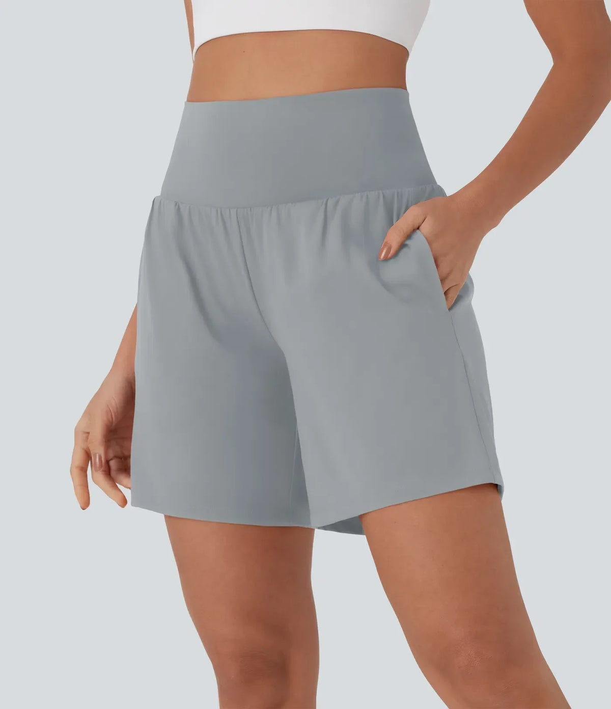 SoftlyZero™ Airy Super High Waisted 2-in-1 Cool Touch Yoga Shorts 7" with Pockets