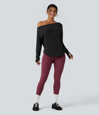 Halara  AirFlow™ Off-Shoulder Long Sleeve Active Top