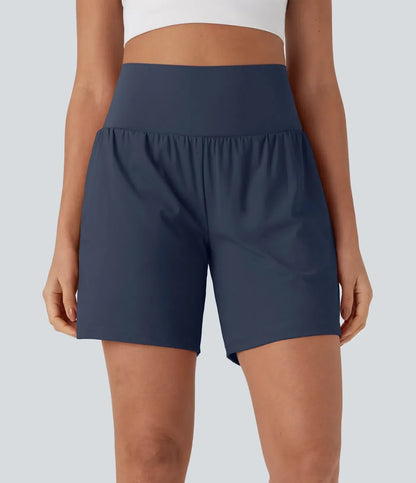 SoftlyZero™ Airy Super High Waisted 2-in-1 Cool Touch Yoga Shorts 7" with Pockets