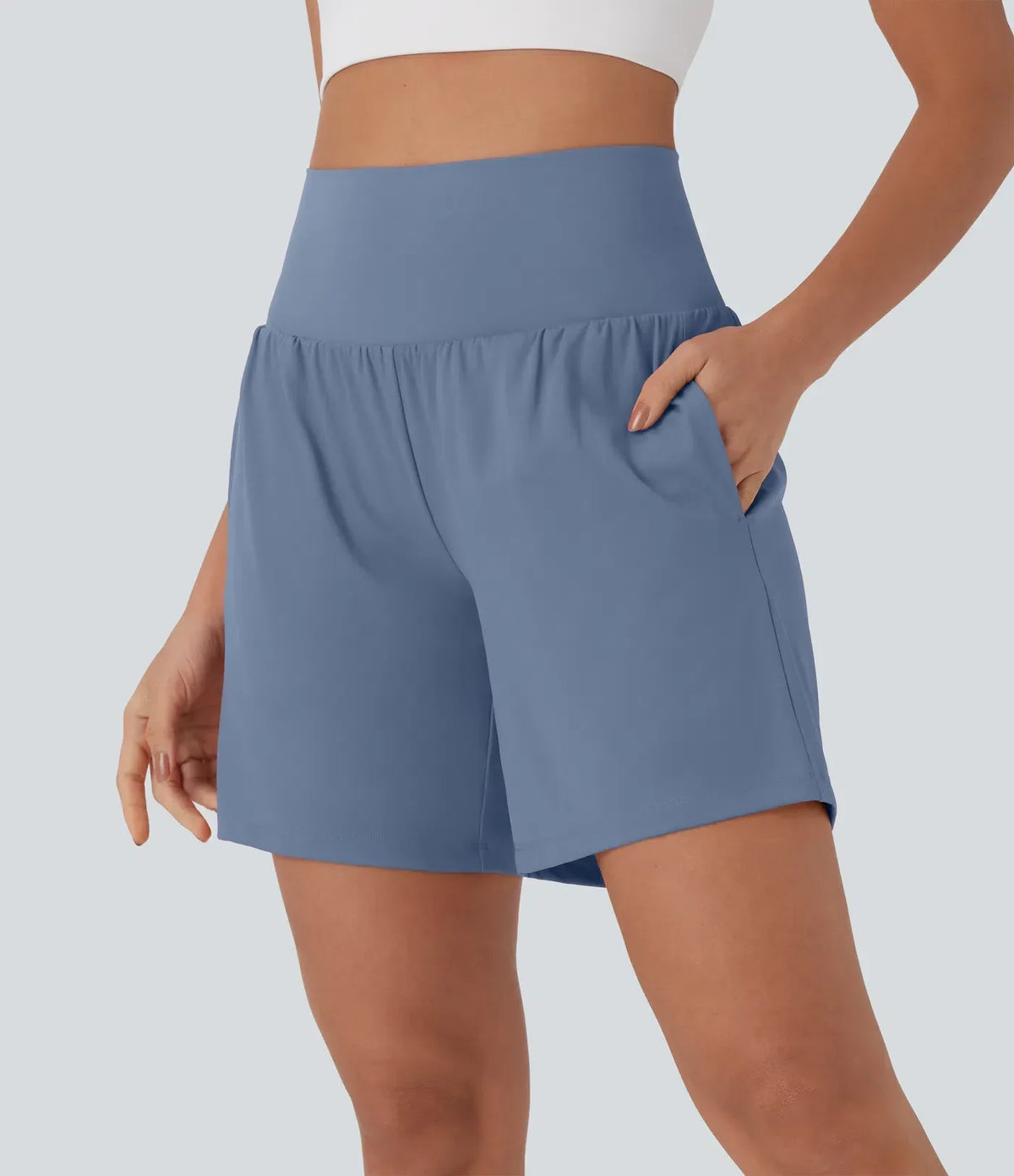 SoftlyZero™ Airy Super High Waisted 2-in-1 Cool Touch Yoga Shorts 7" with Pockets