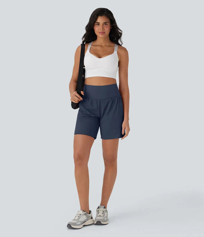 SoftlyZero™ Airy Super High Waisted 2-in-1 Cool Touch Yoga Shorts 7" with Pockets