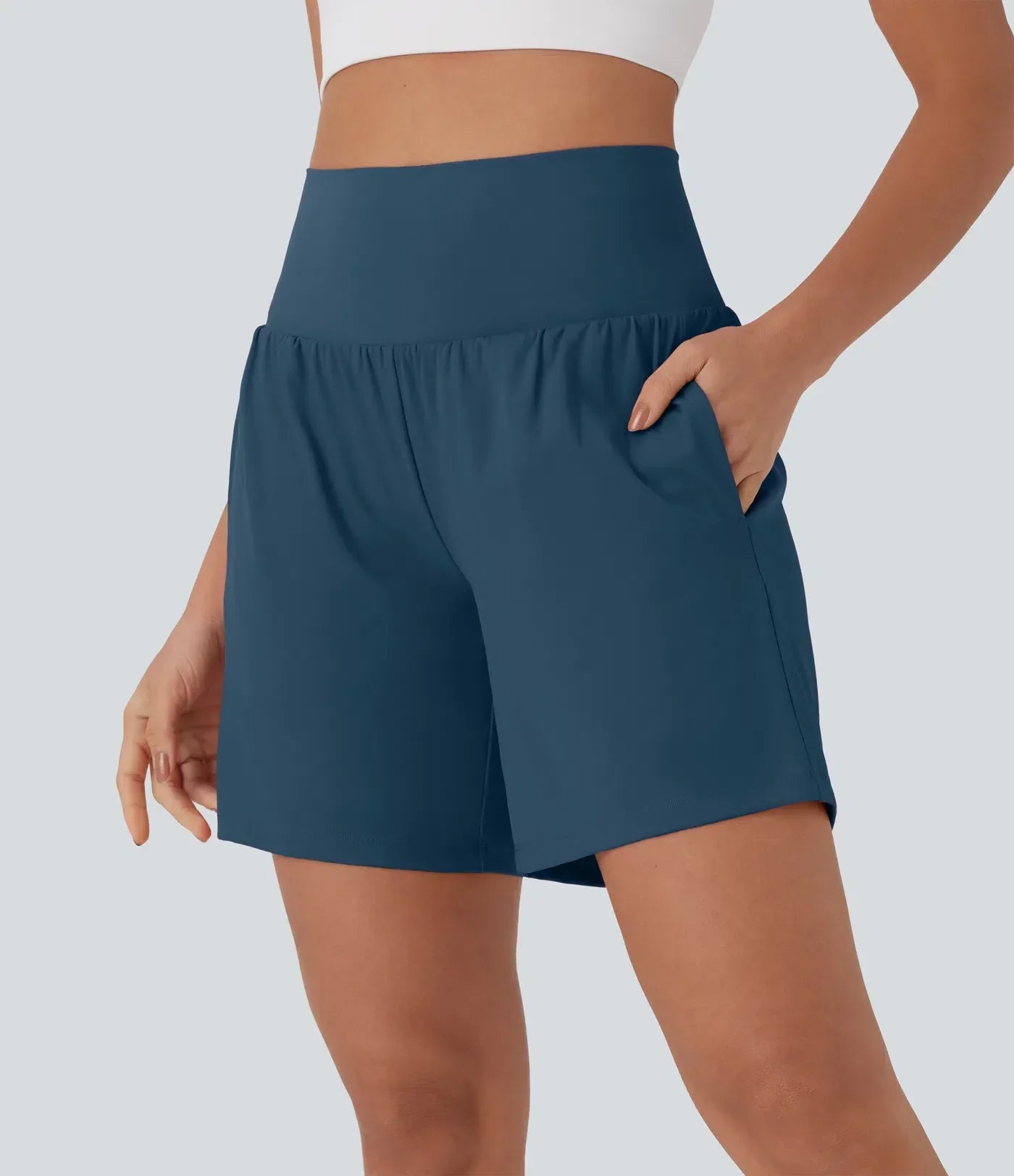 SoftlyZero™ Airy Super High Waisted 2-in-1 Cool Touch Yoga Shorts 7" with Pockets