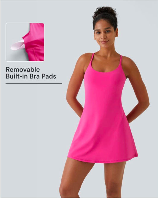 SoftlyZero™ Airy Backless Twist Dance Dress | Cool Touch Active Dress – Easy Peezy Edition