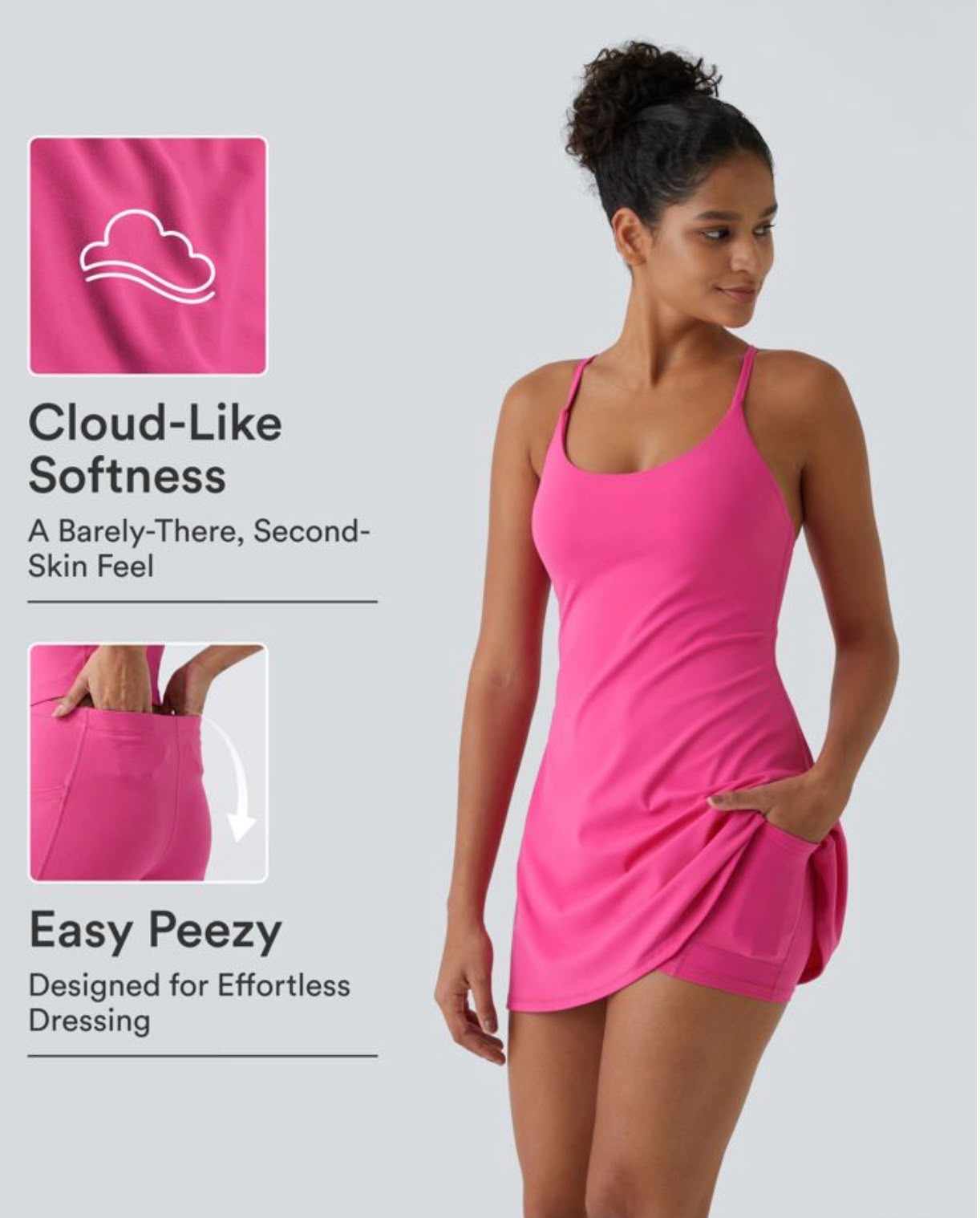 SoftlyZero™ Airy Backless Twist Dance Dress | Cool Touch Active Dress – Easy Peezy Edition