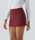 High-Waisted 2-in-1 A-Line Mini Corduroy Skirt with Shorts