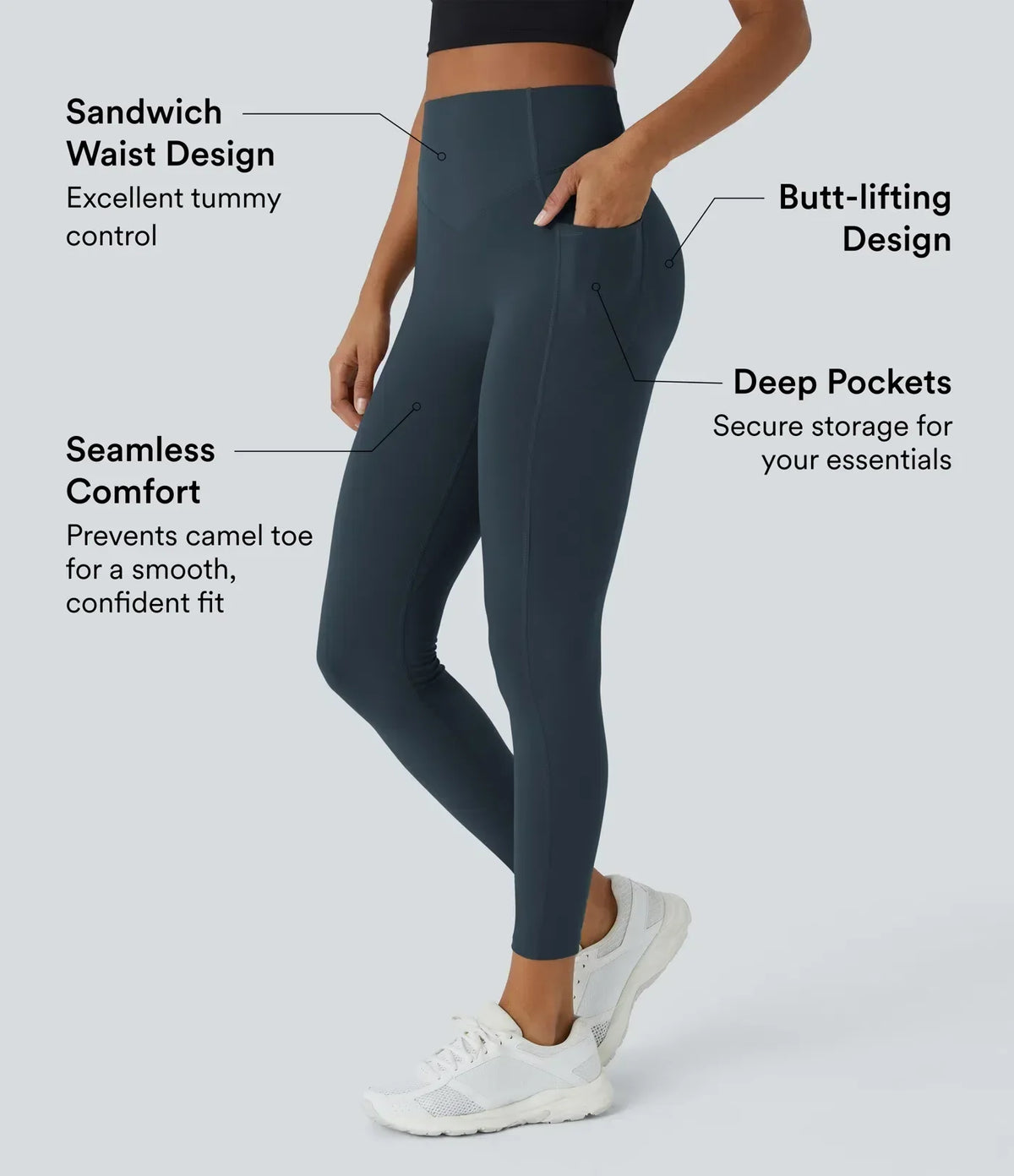 UltraSculpt™️ SoCinched High Waisted Scrunch Butt Lifting Tummy Control Pocket Shaping Training Leggings