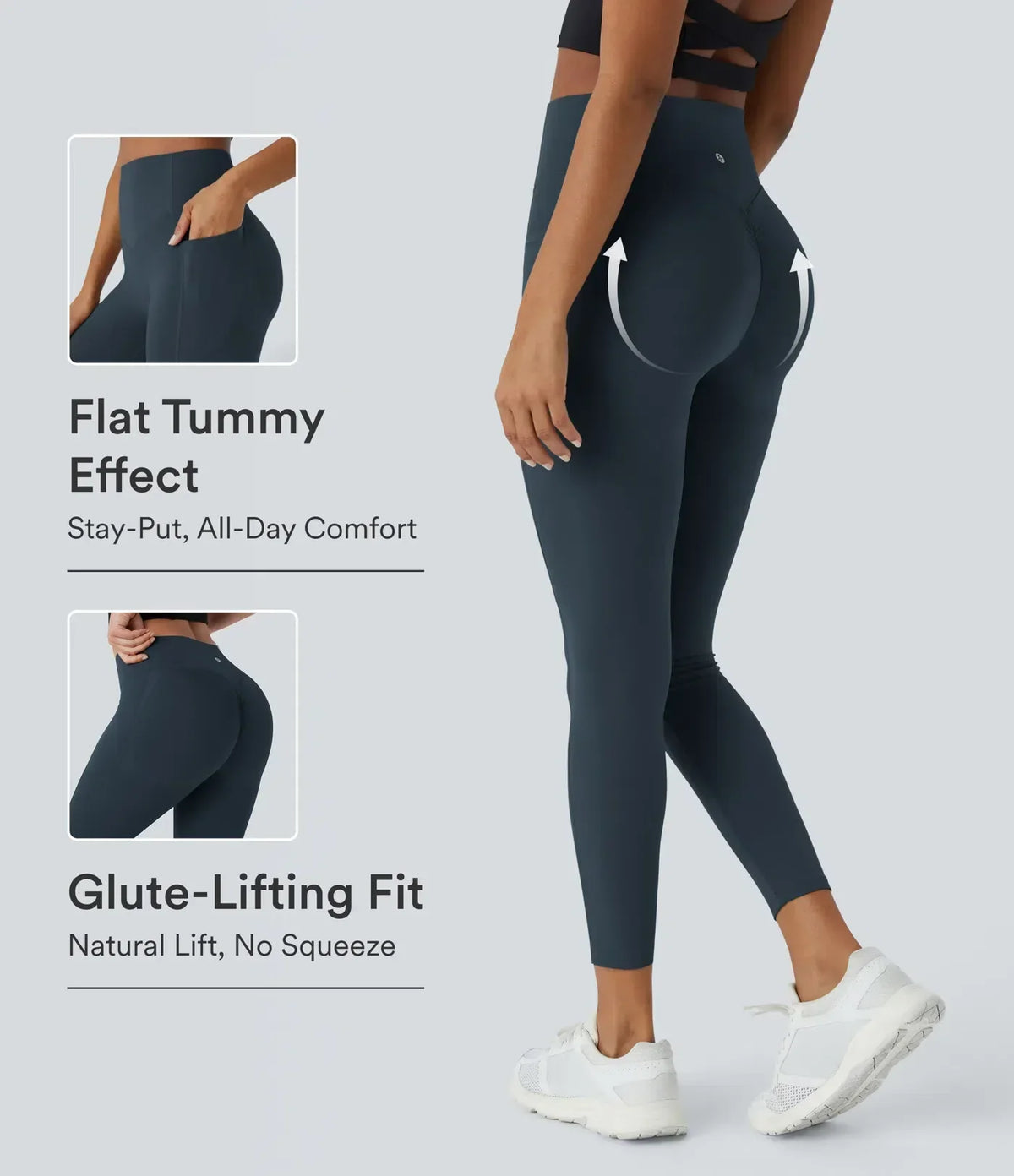 UltraSculpt™️ SoCinched High Waisted Scrunch Butt Lifting Tummy Control Pocket Shaping Training Leggings